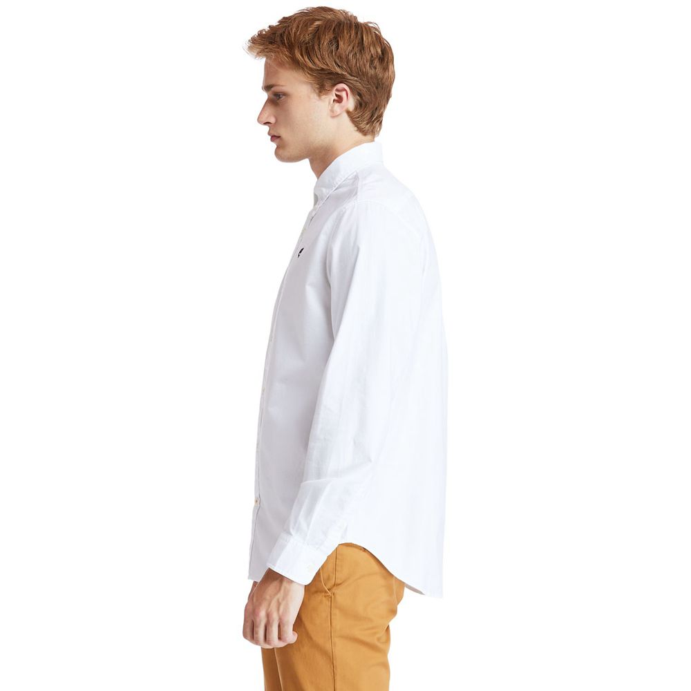 Camisa Masculino - Timberland Pleasant River Stretch Oxford - KJHMO9682 - Branco